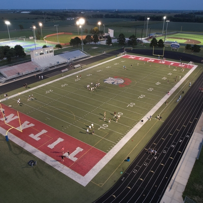 Students on the norris football field.