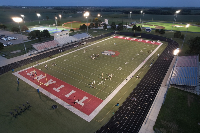 Students on the norris football field.
