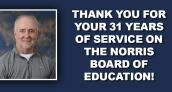 Craig serves for 31 years on Norris Board of Education
